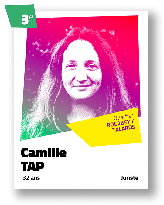 Portrait de Camille Tap, 3ème sur la liste du binôme Céline Yadav et Alain Guillard pour Voies Communes