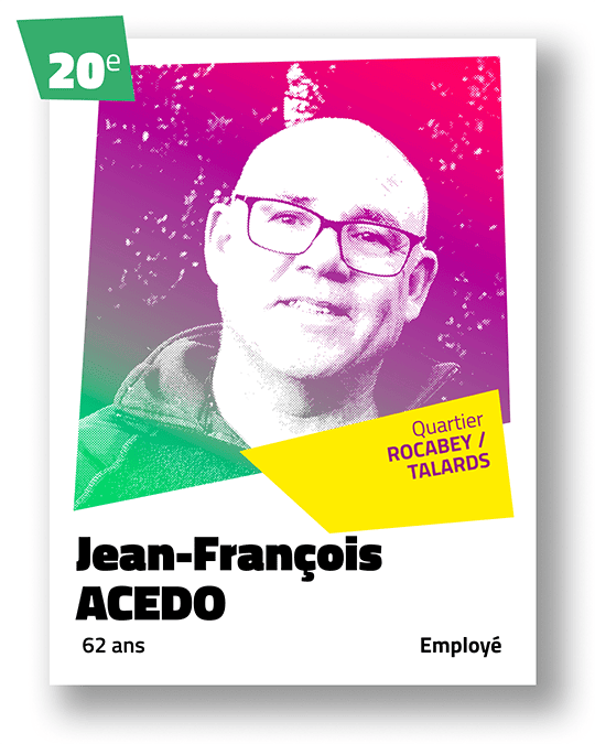 Portrait de Jean-François Acedo, 20ème sur la liste du binôme Céline Yadav et Alain Guillard pour Voies Communes